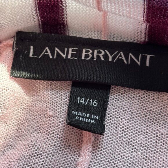 Lane Bryant Striped Cardigan Size 14 16 Knit Drape Open Ramie Cotton Boho 18790 - Picture 3 of 10
